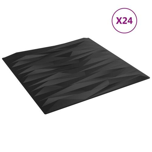 Vægpaneler 24 stk. 50x50 cm 6 m² XPS sten sort