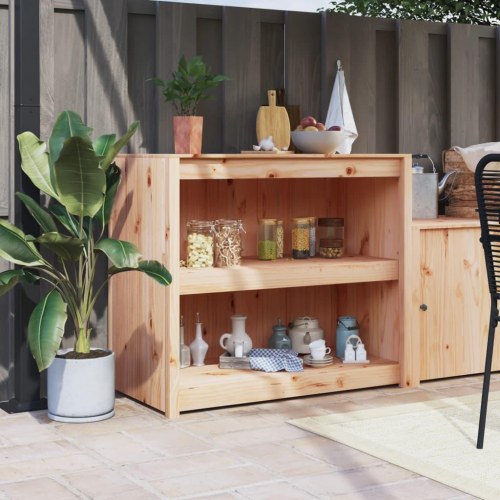 Udendørs køkkenskab 106x55x92 cm massivt fyrretræ