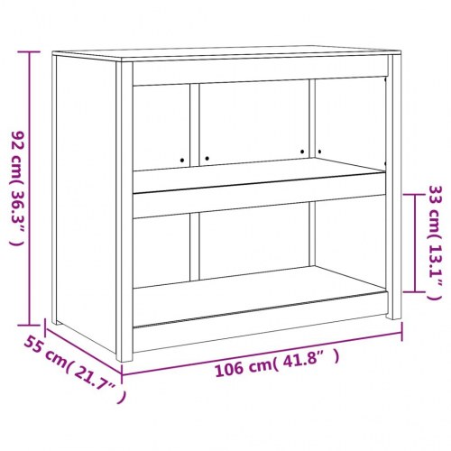 Udendørs køkkenskab 106x55x92 cm massivt fyrretræ