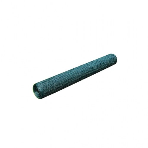 Hønsenet 25 × 0,5 m - stål med PVC-belægning, grøn