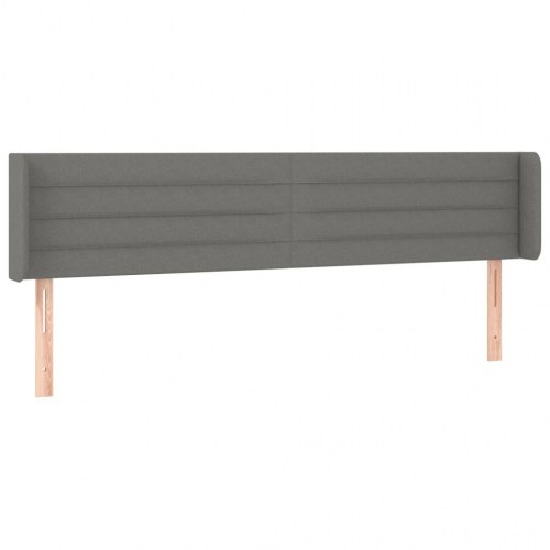Sengegavl med kanter 203 x 16 x 78/88 cm - mørkegrå