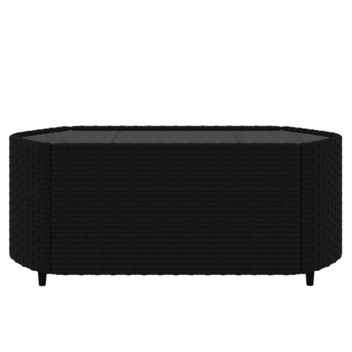 Loungesæt til haven 3 dele med hynder polyrattan sort