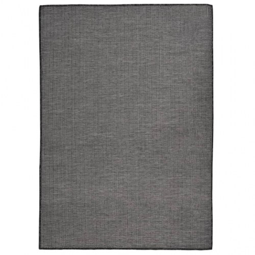 Fladvævet udendørstæppe 140×200 cm - grå