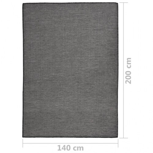 Fladvævet udendørstæppe 140×200 cm - grå