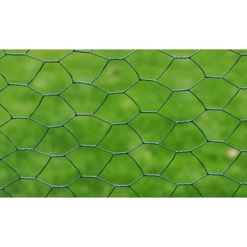 Hønsenet galvaniseret stål med PVC-belægning 25 x 0,75 m grøn