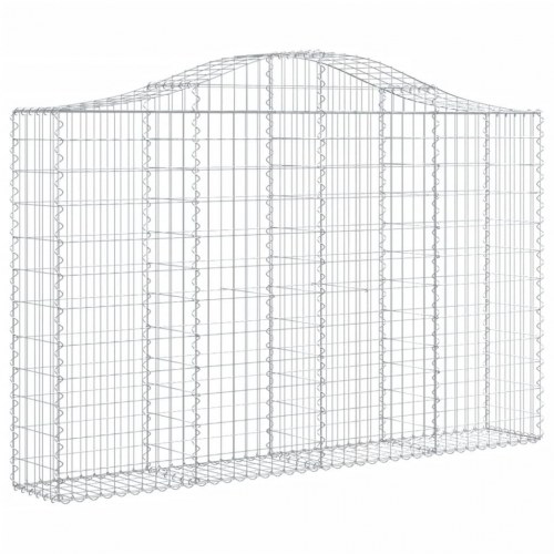 Buede gabionkurve - 2 stk. 200×30×120/140 cm i galvaniseret jern