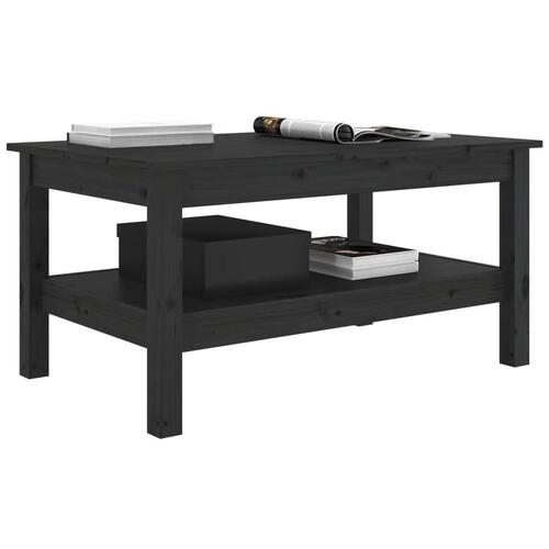Sofabord 80x50x40 cm massivt fyrretræ sort