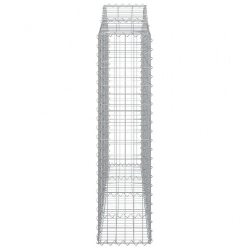 Buede gabionkurve - 2 stk. 200×30×120/140 cm i galvaniseret jern