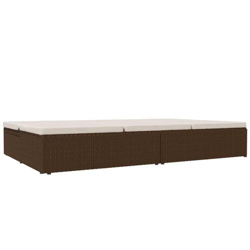 Fleksibel soleng med hynder polyrattan brun