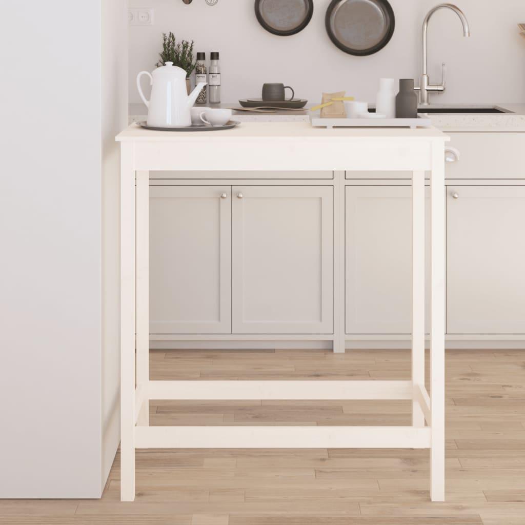 Barbord 100x50x110 Massivt Fyrretræ Hvid