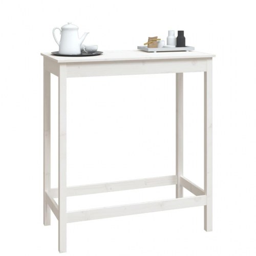 Barbord 100x50x110 cm massivt fyrretræ hvid