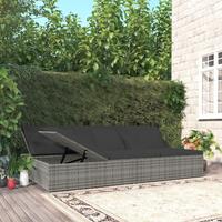Solseng med hynder polyrattan mørkegrå