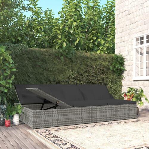 Solseng med hynder polyrattan mørkegrå