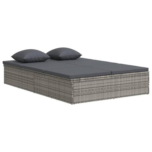 Solseng med hynder polyrattan mørkegrå