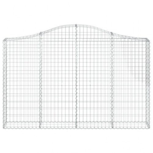 Buede gabionkurve 6 stk. 200x30x120/140 cm galvaniseret jern