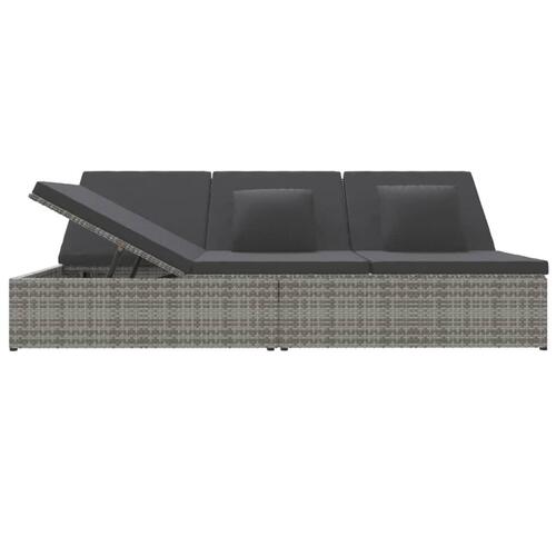 Solseng med hynder polyrattan mørkegrå