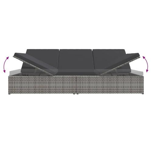 Solseng med hynder polyrattan mørkegrå