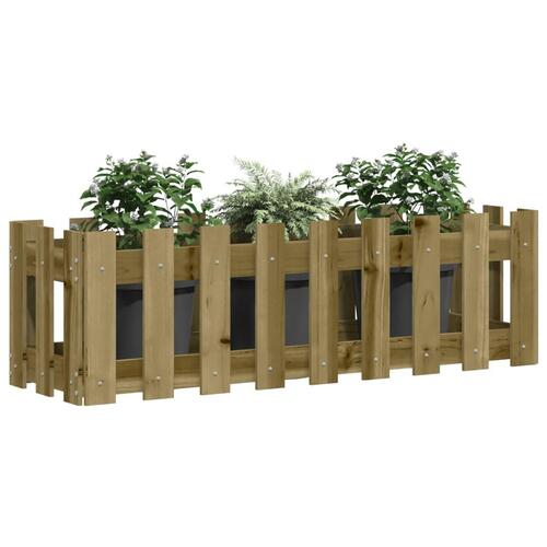 Højbed med stakitdesign 100x30x30 cm imprægneret fyrretræ