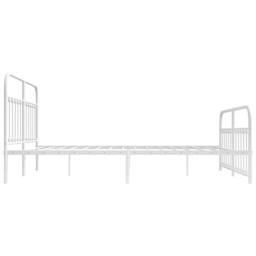 Sengeramme med sengegavl og fodgærde 180x200 cm metal hvid
