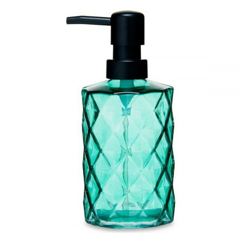 Berilo sæbedispenser - grøn diamantlook, plastik/”krystal”, 410 ml, 9 × 18 × 7 cm (12 stk.)