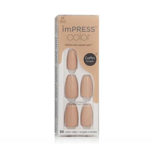 Falske negle Kiss imPRESS color Nº 506 Latte (30 enheder)