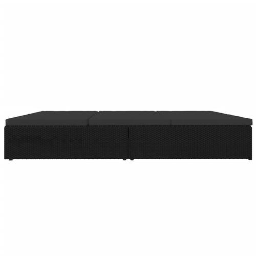 Fleksibel soleng med hynder polyrattan sort