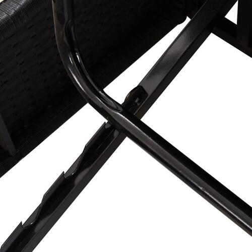 Fleksibel soleng med hynder polyrattan sort