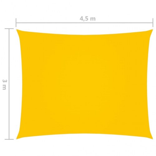 Solsejl 3 × 4,5 m rektangulær i oxfordstof - gul