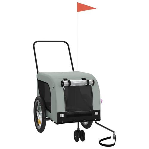 Hundetrailer til cykel oxfordstof og jern grå og sort