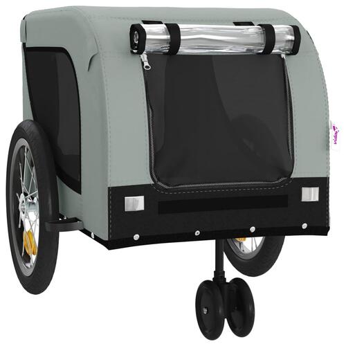 Hundetrailer til cykel oxfordstof og jern grå og sort