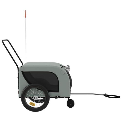 Hundetrailer til cykel oxfordstof og jern grå og sort