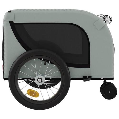 Hundetrailer til cykel oxfordstof og jern grå og sort
