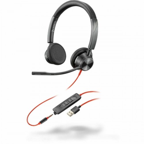 Gaming headset Poly Blackwire 3325 med mikrofon - sort, USB og 3,5 mm