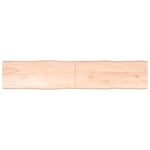 Bordplade 200x40x(2-4)cm naturlig kant ubehandlet massivt træ