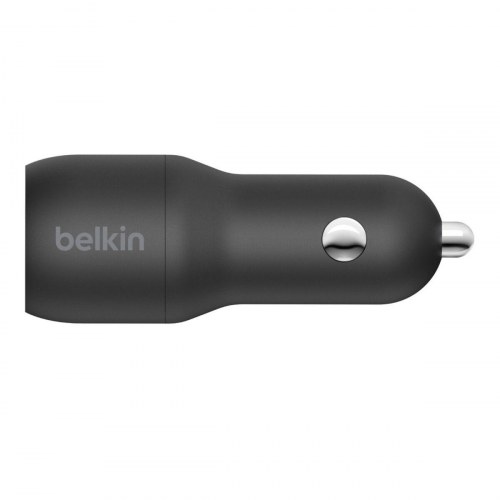 Belkin biloplader 24 W med USB-A og Lightning-kabel - sort
