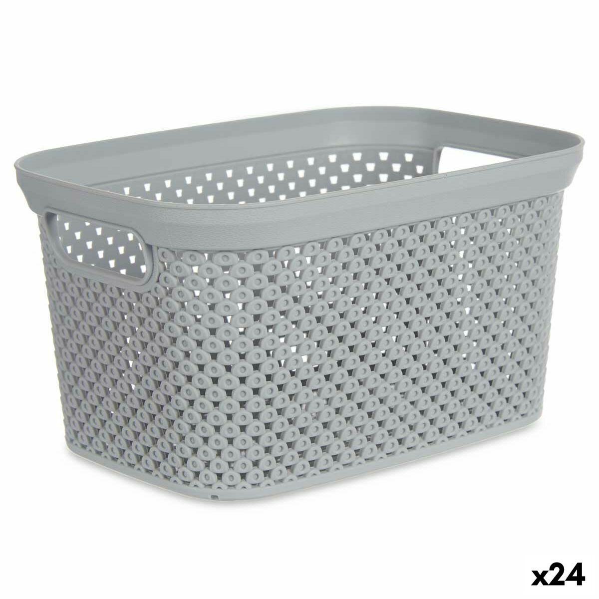 Vasketøjskurv Grå Plastik 3 L 16,5 x 12,5 x 23 cm (24 enheder)