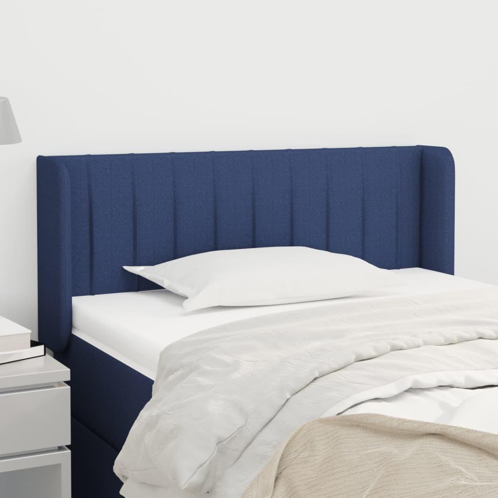 Sengegavl Med Kanter 83X16X78/128 Cm Stof - Blå / 83 x 16 x 78/88 cm