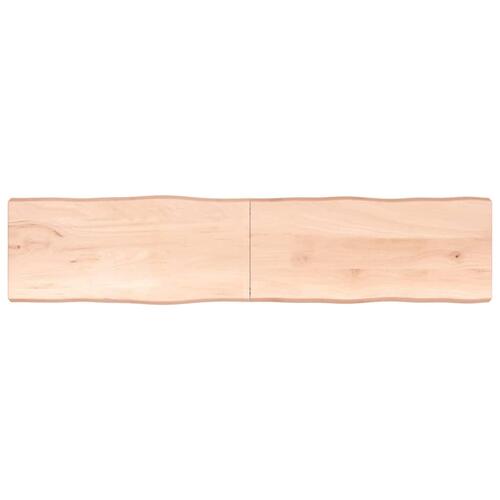 Bordplade 220x50x(2-6)cm naturlig kant ubehandlet massivt træ