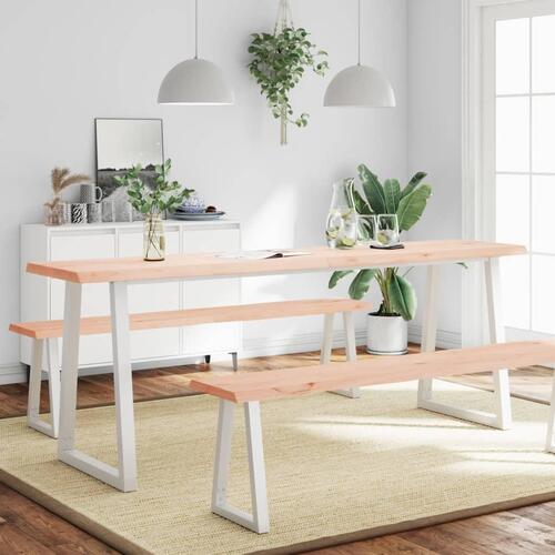 Bordplade 220x50x(2-6)cm naturlig kant ubehandlet massivt træ