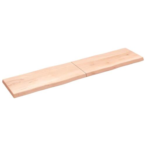 Bordplade 220x50x(2-6)cm naturlig kant ubehandlet massivt træ