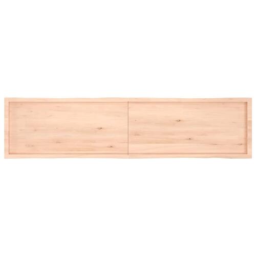 Bordplade 220x50x(2-6)cm naturlig kant ubehandlet massivt træ