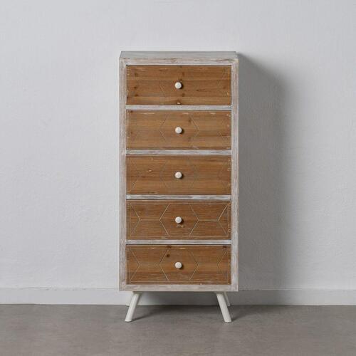 Kommode COUNTRY 50 x 35 x 112 cm Natur Hvid Gran Træ MDF