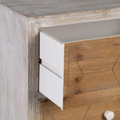 Kommode COUNTRY 50 x 35 x 112 cm Natur Hvid Gran Træ MDF