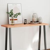 Bordplade 120x40x(2-4) cm naturlig kant behandlet træ lysebrun