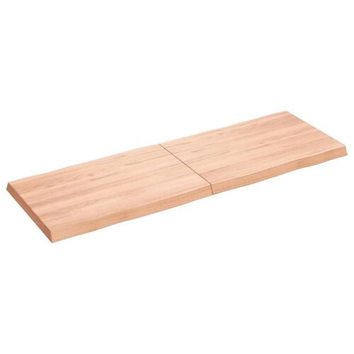 Bordplade 120x40x(2-4) cm naturlig kant behandlet træ lysebrun