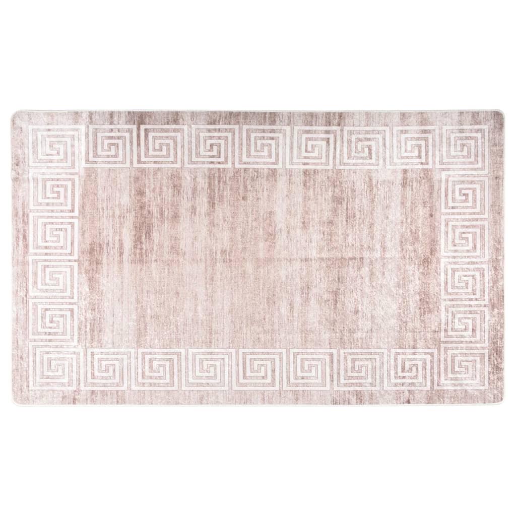 Gulvtæppe 150x230 cm vaskbart + skridsikkert beige