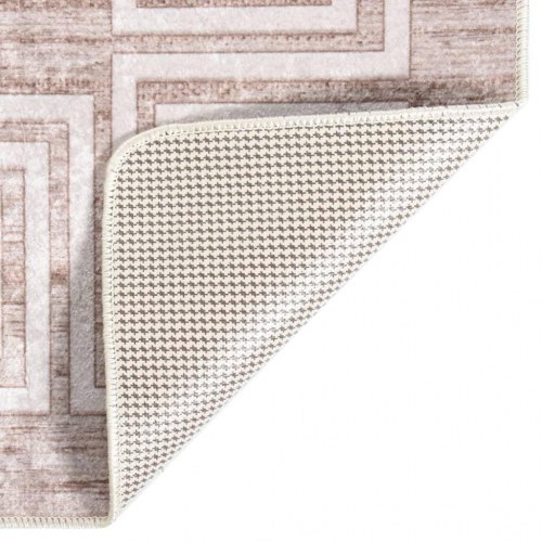 Gulvtæppe 150x230 cm vaskbart + skridsikkert beige