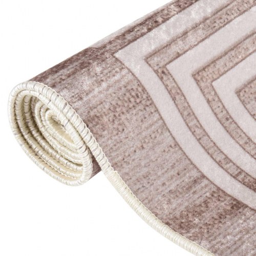 Gulvtæppe 150x230 cm vaskbart + skridsikkert beige