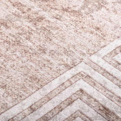 Gulvtæppe 150x230 cm vaskbart + skridsikkert beige