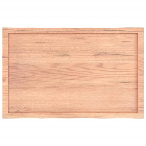 Bordplade 100x60x(2-6) cm naturlig kant behandlet træ lysebrun